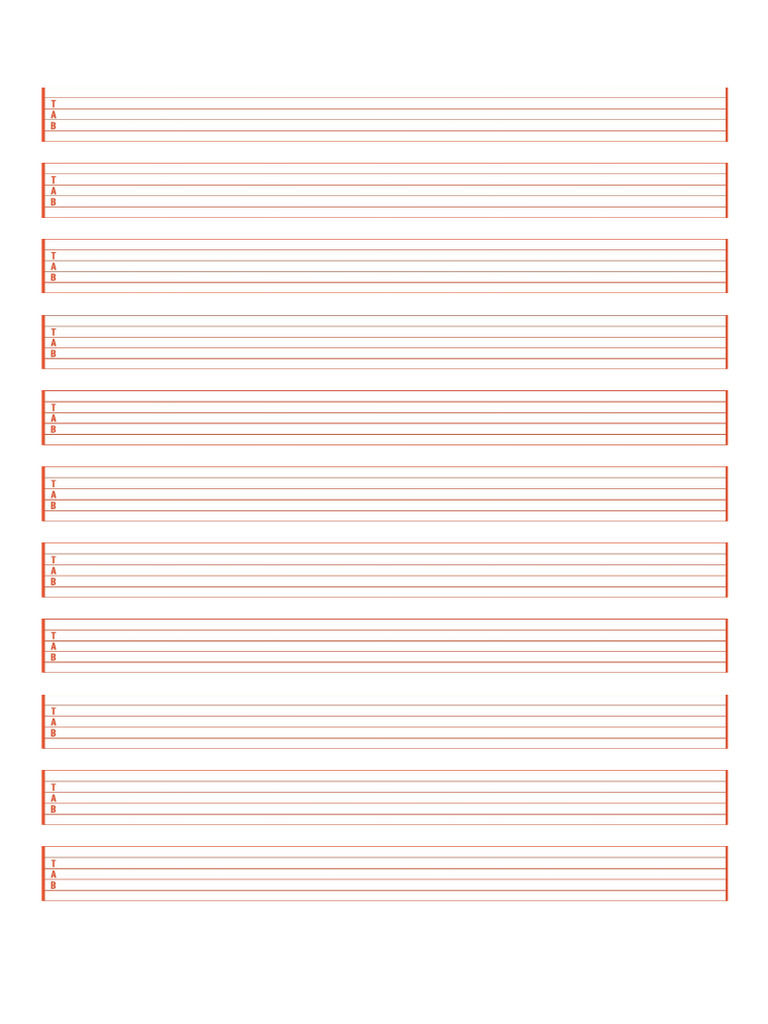 Blank Guitar Tab Sheet 12 Copia | PDF