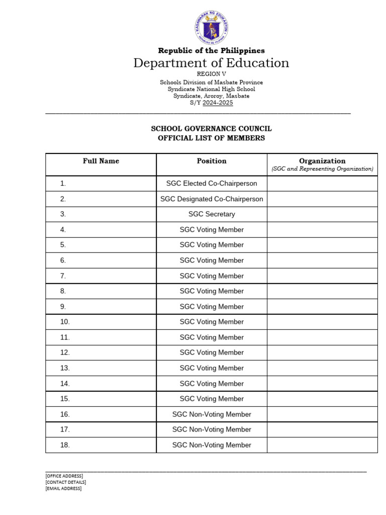 [SGC] Official List of SGC Members | PDF