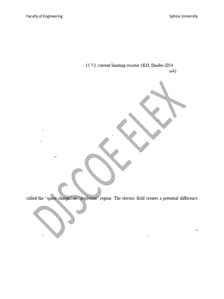 Electronics Lab 1 | PDF | P–N Junction | Doping (Semiconductor)
