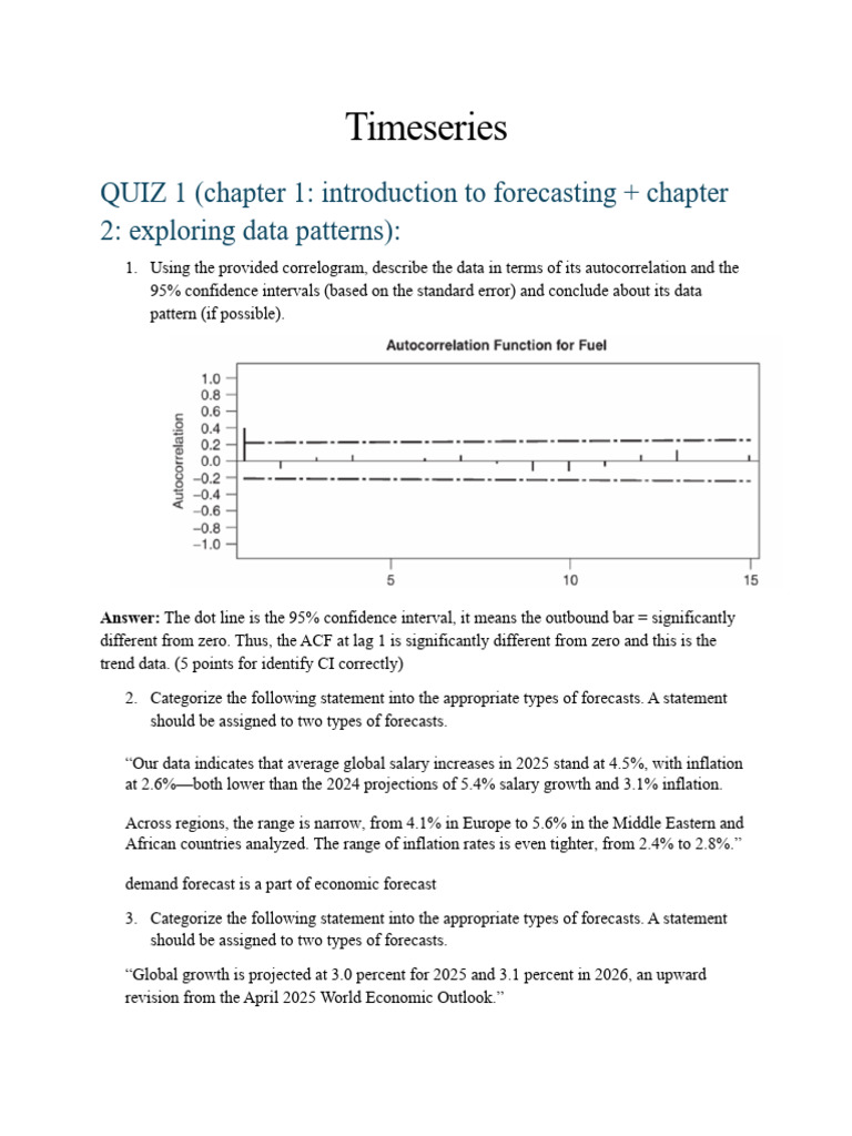 Timeseries Assignment 123 | PDF | Coefficient Of Determination ...