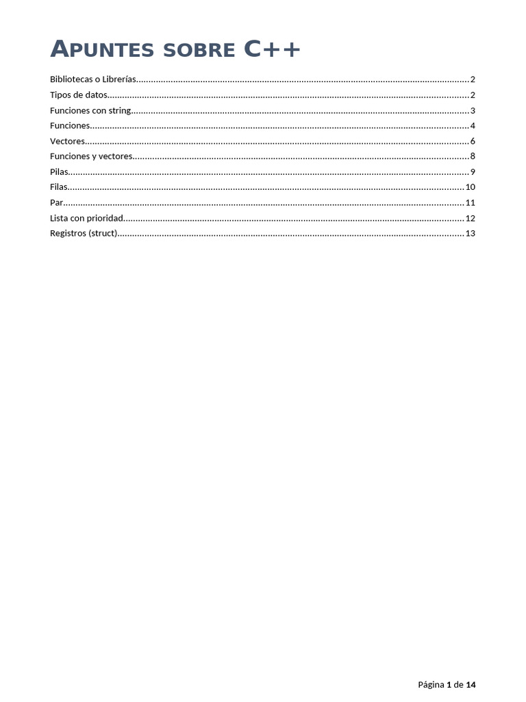 Apuntes Sobre C++ | PDF