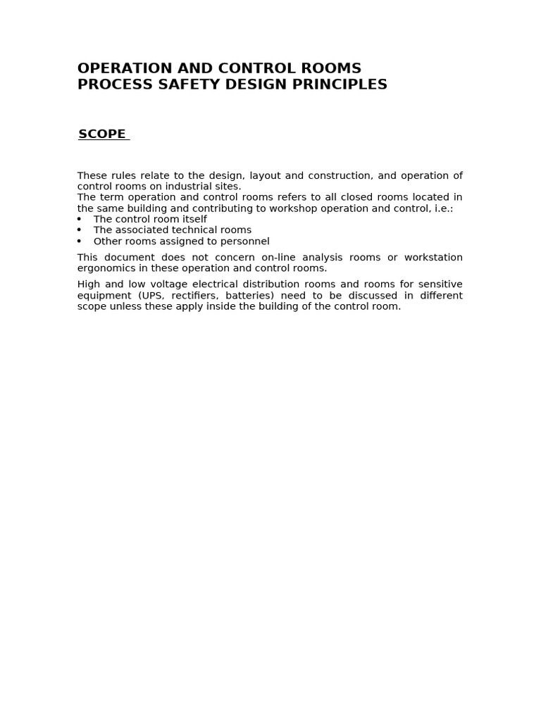 Operation and Control Rooms | PDF | Toxicity | Safety