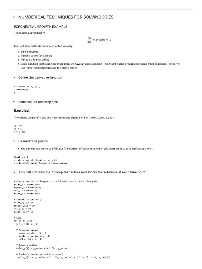 Numerical Methods For Solving ODEs | PDF | Mathematical Analysis ...