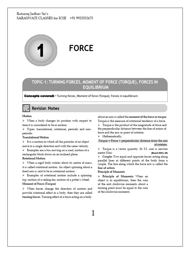 Class 10 ICSE Physics Revision | PDF | Refraction | Refractive Index