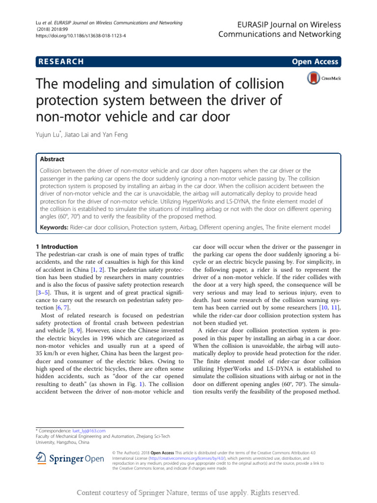 The Modeling and Simulation of Collision Protectio | PDF | Airbag ...