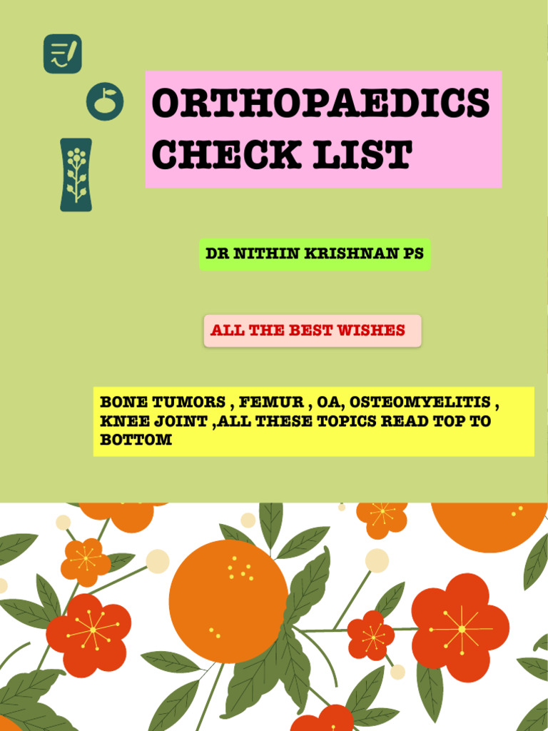 Ortho Check List | PDF