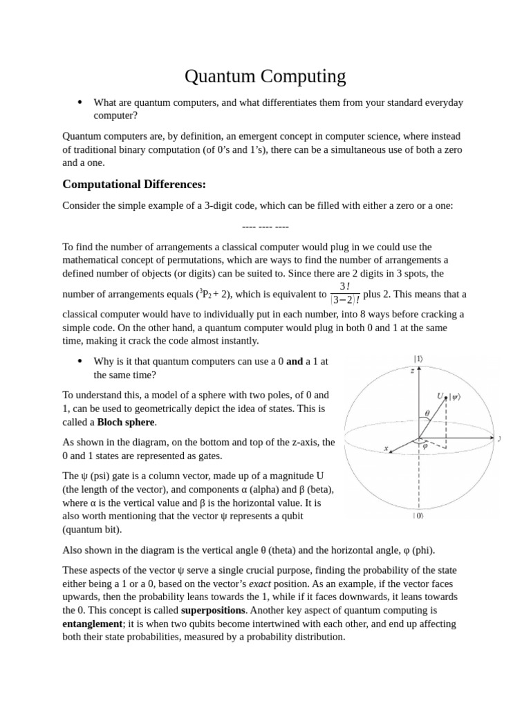 Quantum Computing Research | PDF | Matrix (Mathematics) | Eigenvalues ...