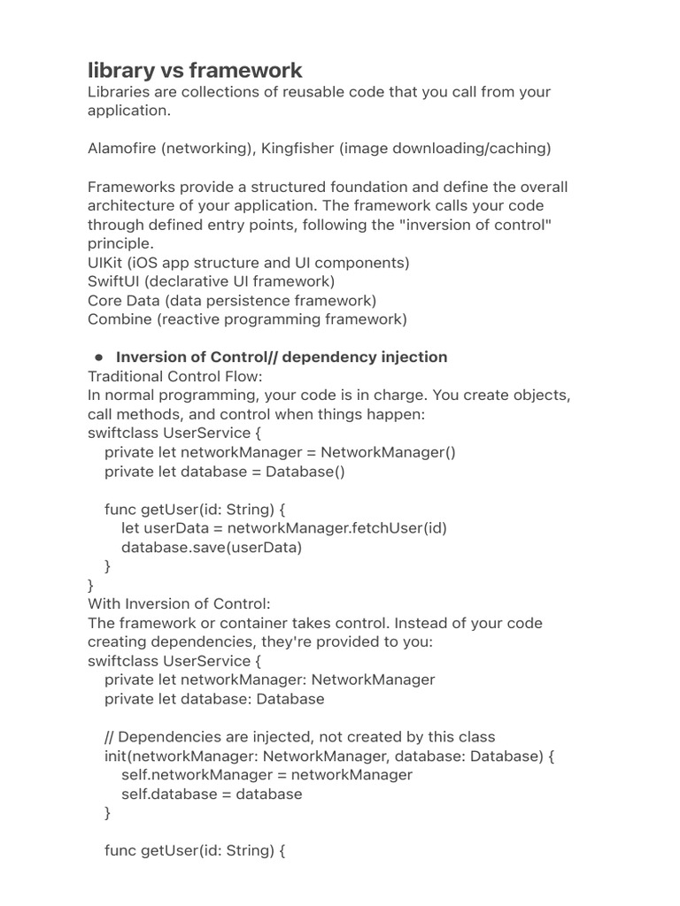 Library Vs Framework | PDF