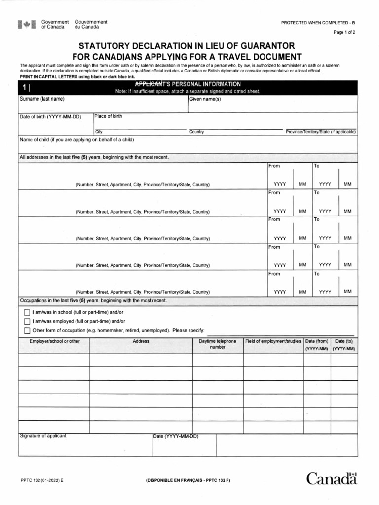 Statutory Declaration in Lieu of Guarantor | PDF | Legal Documents ...