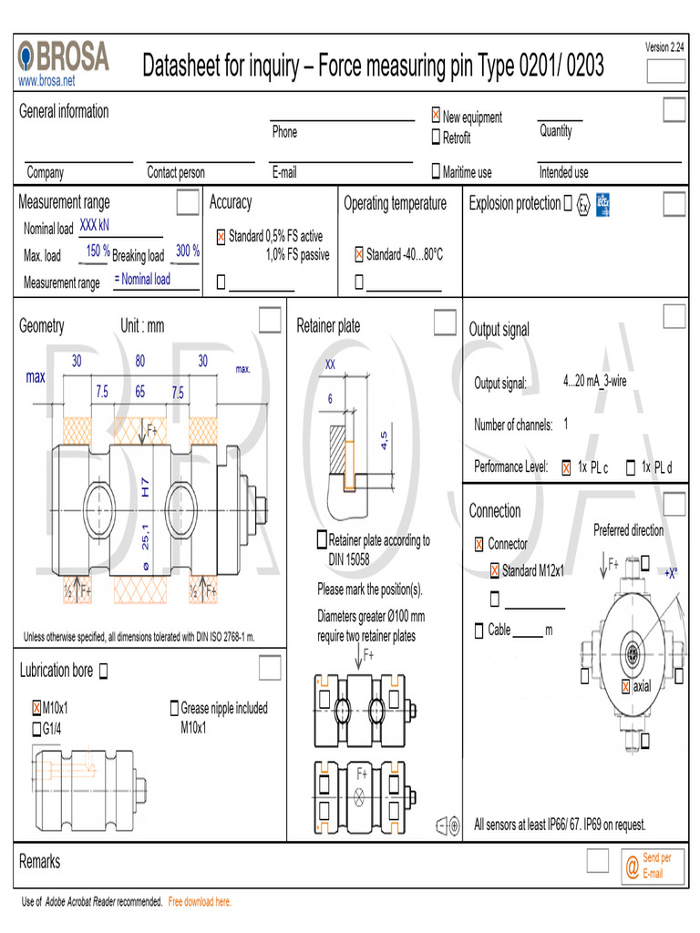 BROSA Force Measuring Pin | PDF