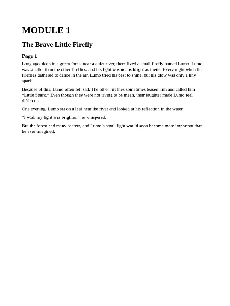 The Brave Little Firefly | PDF