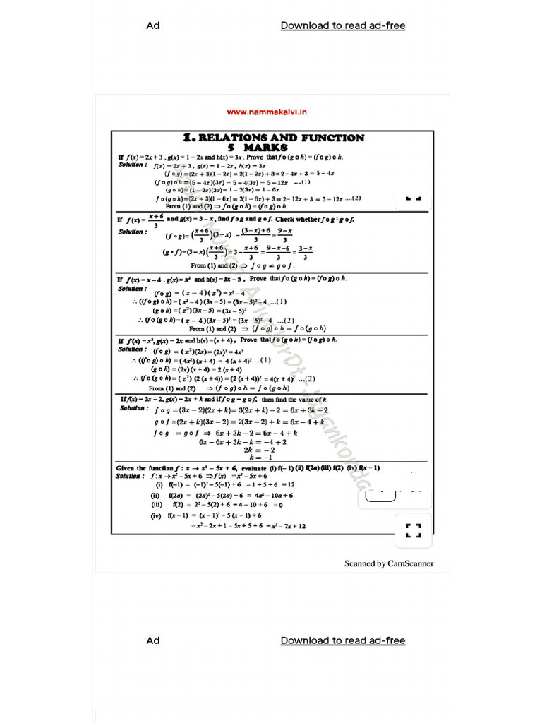 Maths Important 5 Mark Questions | PDF