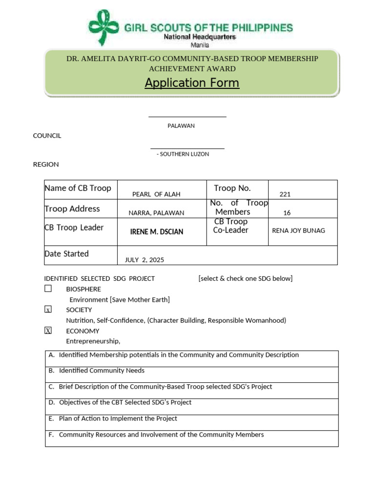 Application Form Adgcb (1) | PDF | Sustainability | Economies
