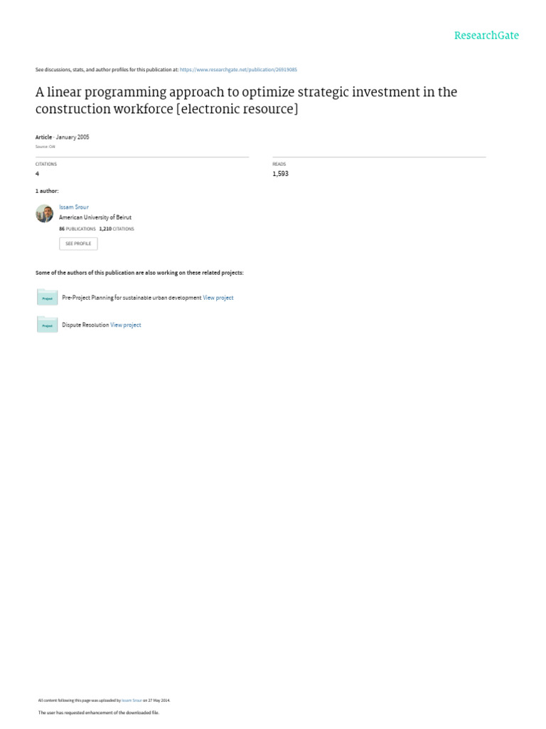 A Linear Programming Approach to Optimize Strategi | PDF | Labour ...