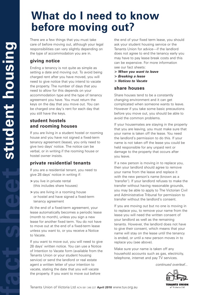 08 What Do I Need To Know Before Moving Out STUH PDF Lease