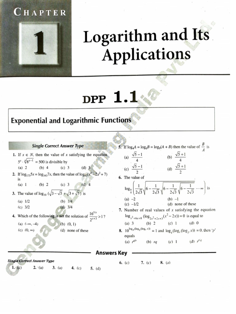 Assignments on Logarithms | PDF