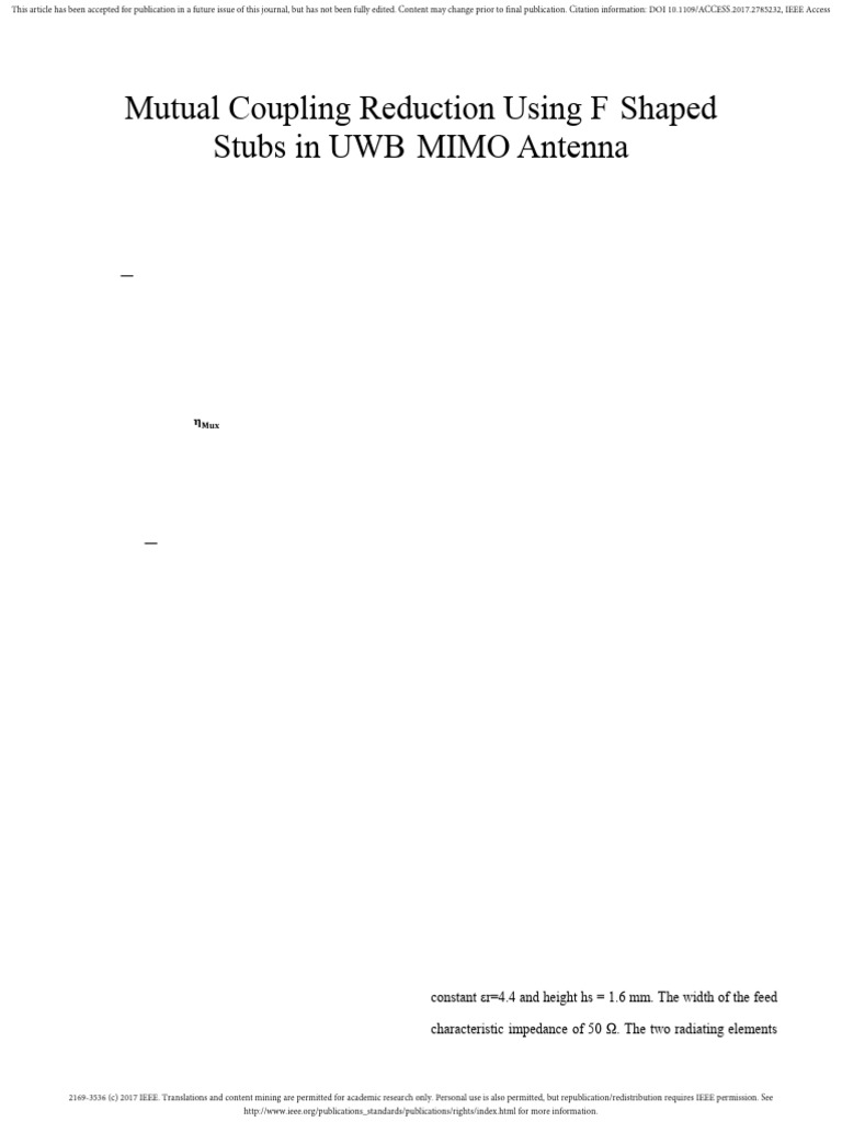 Mutual Coupling Reduction Reference | PDF | Antenna (Radio) | Mimo