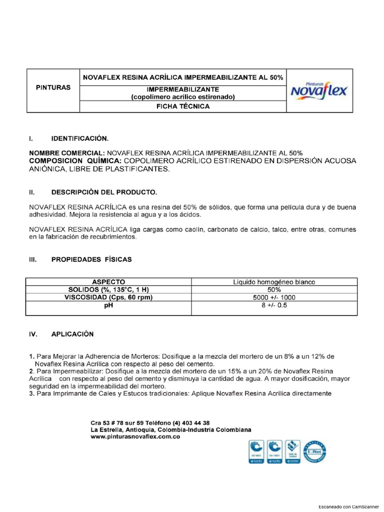 Acronal Resina Acrílica Impermeabilizante Al 5 | PDF