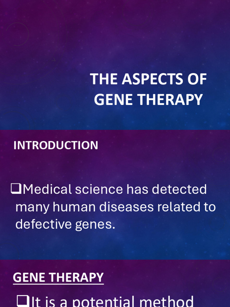 Lesson 10 - The Aspects of Gene Therapy | PDF | Gene Therapy | Embryo