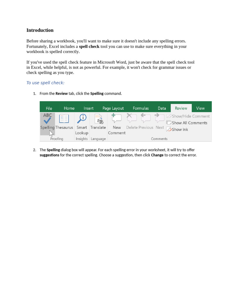 Lesson 11 Checking Spelling | PDF