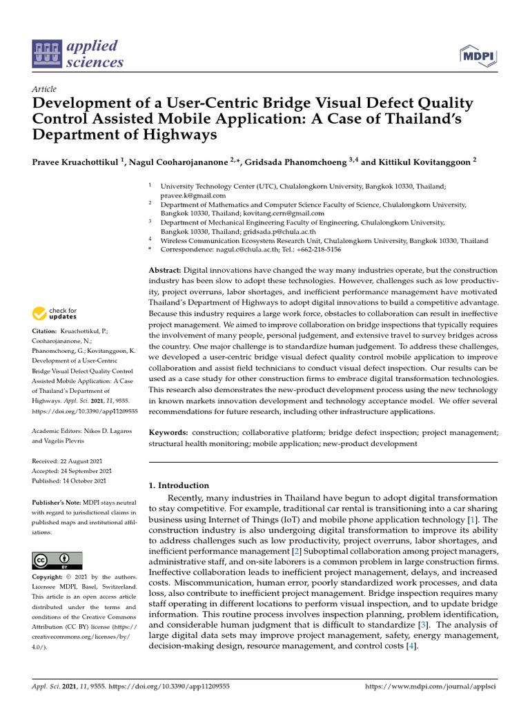 Development of A User Centric Bridge Visaul Defect Quality Control ...