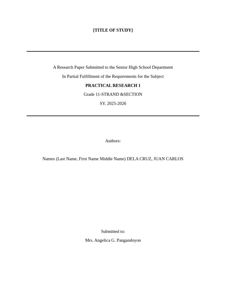 Front Page Format | PDF