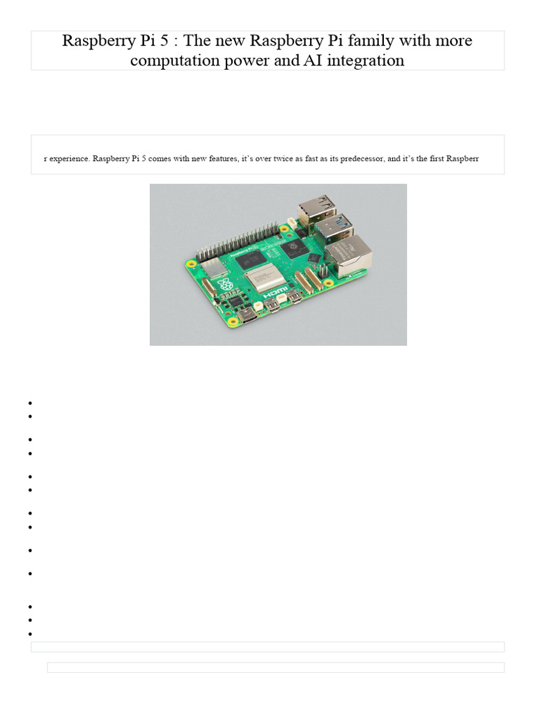 Raspberry Pi 5 The New Raspberry Pi Family With More | PDF | Raspberry ...