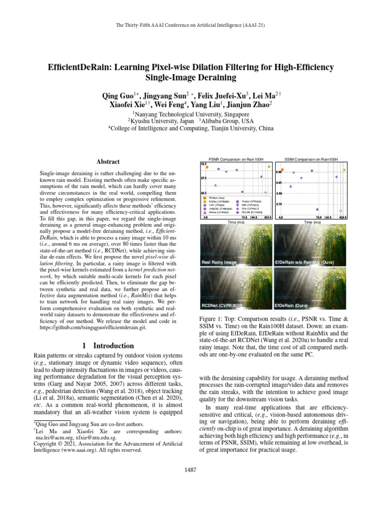 EfficientDeRain Learning Pixel-Wise Dilation Filtering For High ...