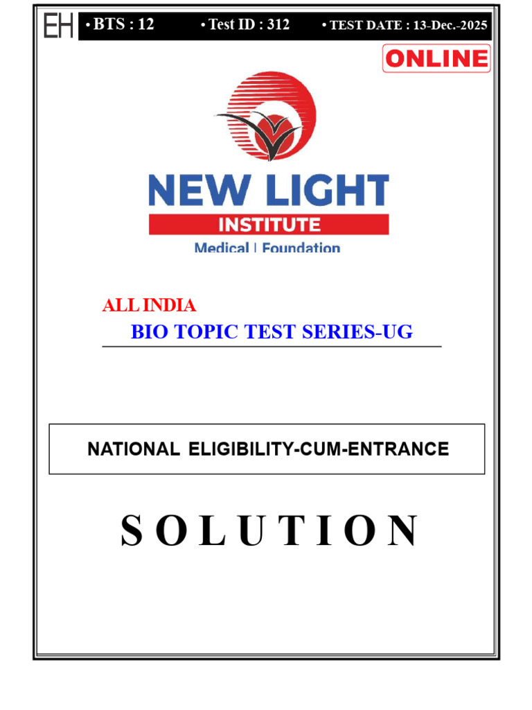 BTS 12 Solution (13 Dec 2025) | PDF | Anatomy | Biology