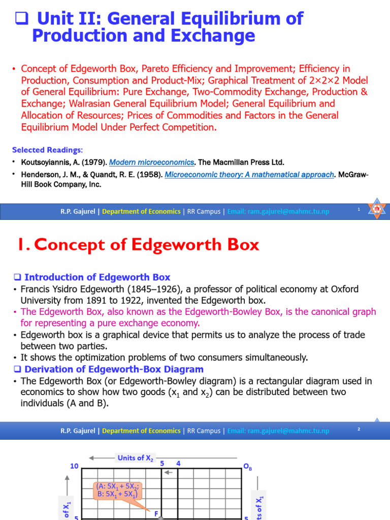 Unit 2 General Equilibrium of Production and Exchange | PDF | General ...