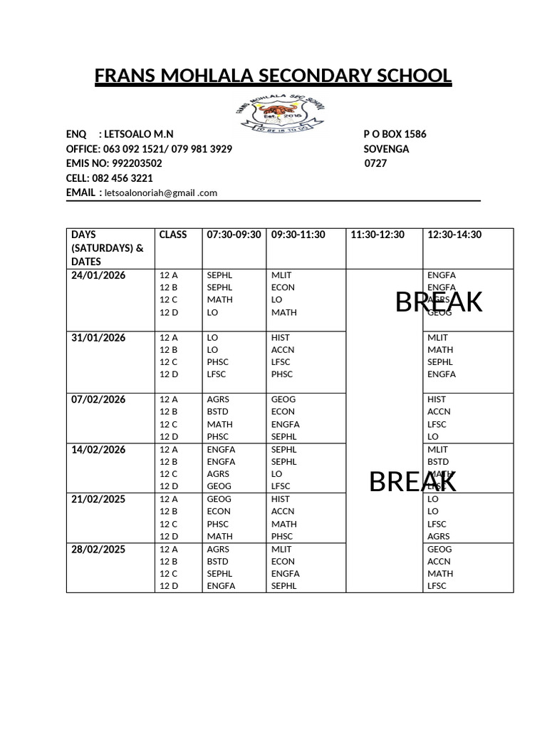 2026 Revised Saturday Lessons | PDF