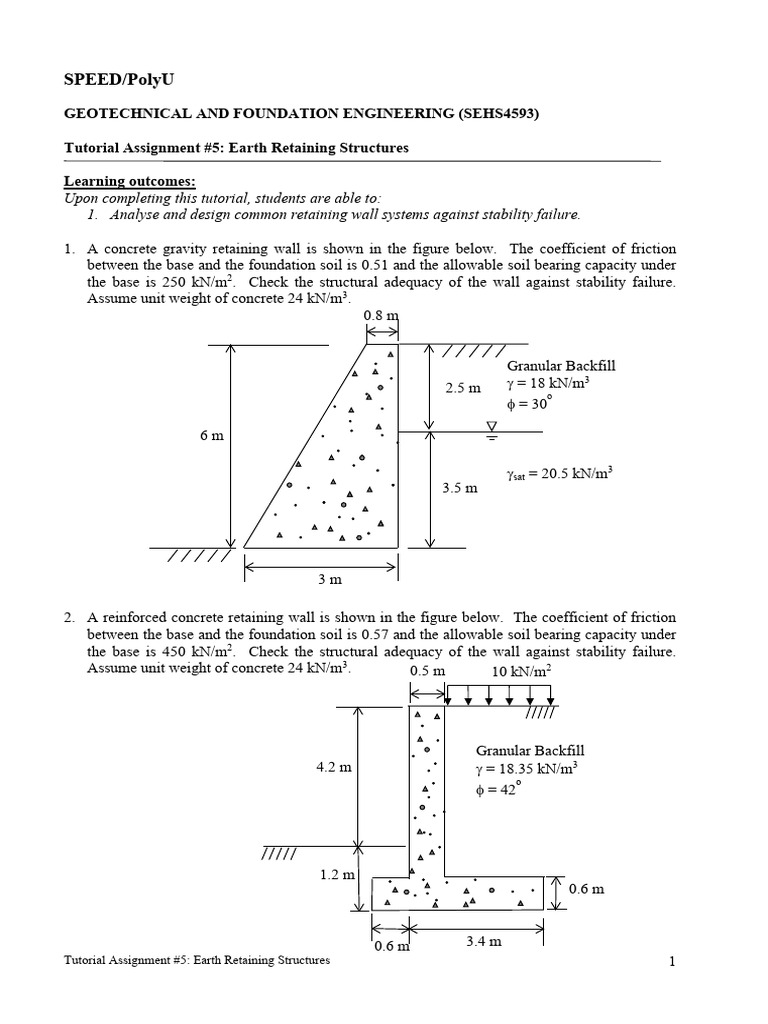 Tut-Assi#5-Earth Retain Struc SP | PDF