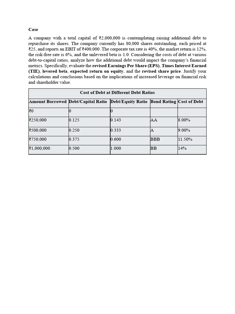 Caselet Recapitalization | PDF