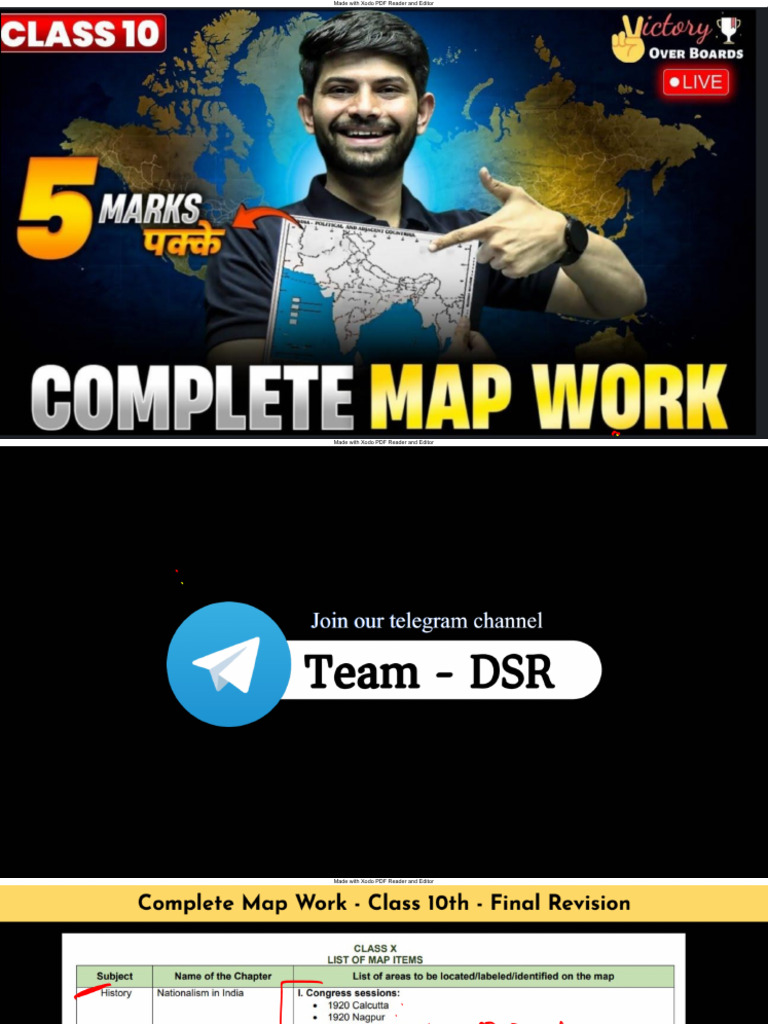 Complete Map Work - Class 10th - Final Revision | PDF