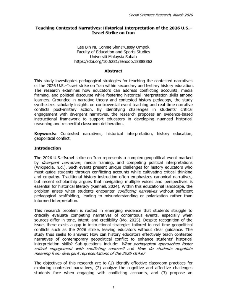 Teaching Contested Narratives: Historical Interpretation of The 2026 U ...