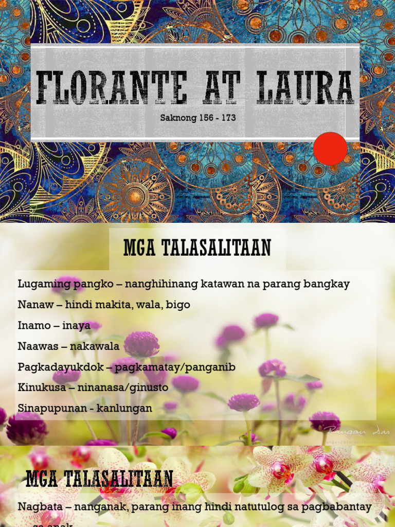 Florante at Laura Saknong 156 173 | PDF