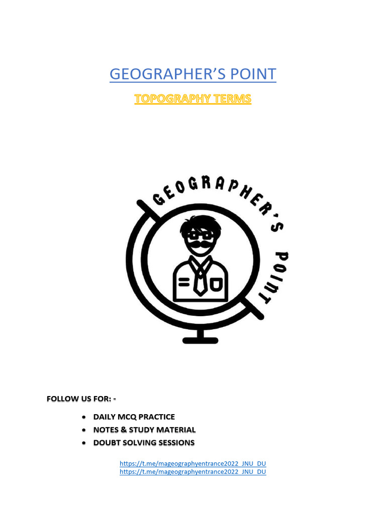 Topography Terms - Geographer's Point | PDF | Contour Line | Map
