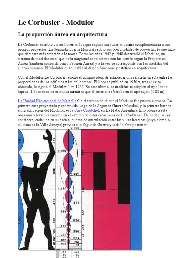 Le Corbusier - Modulor - La Proporcion Aurea