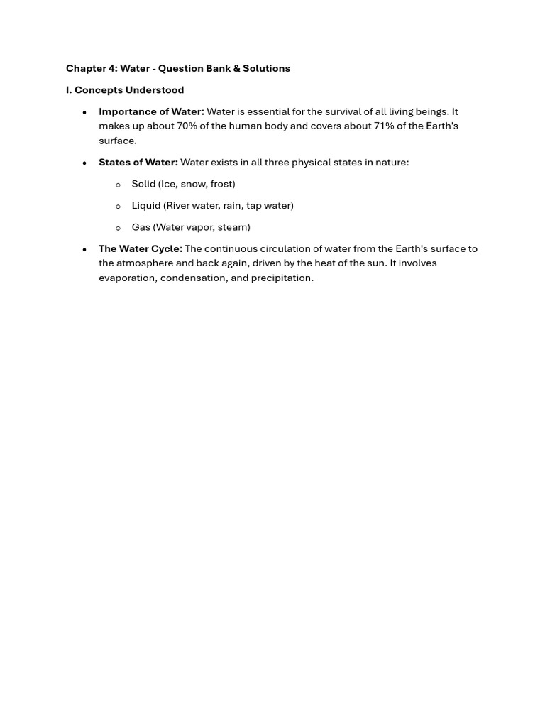 Chapter 4 Water | PDF | Water | Ice