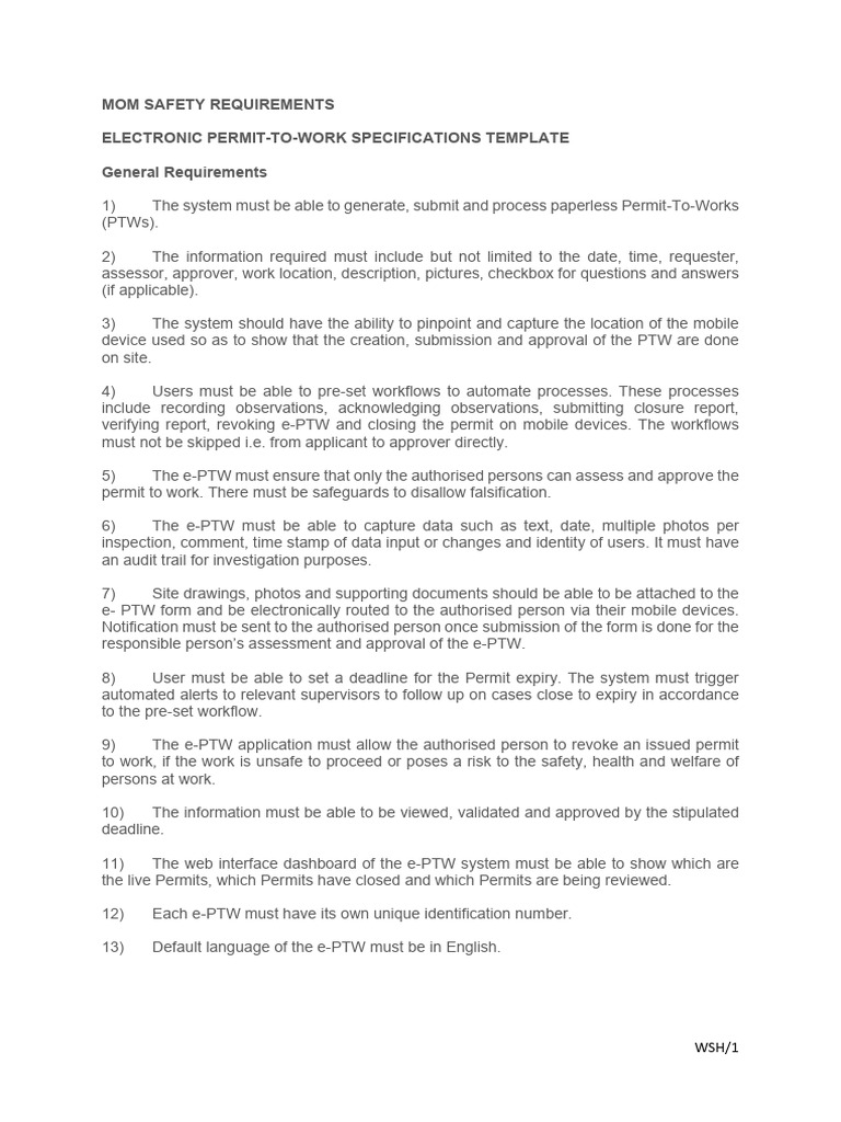 MOM Safety Requirement | PDF | Web Application | Computing