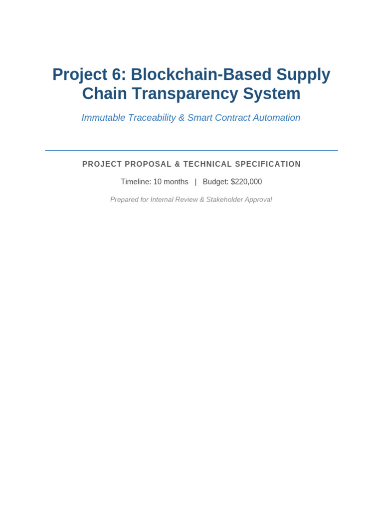 Project 6 Blockchain Supply Chain | PDF | Internet Of Things | Supply Chain