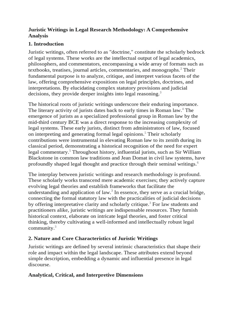 Juristic Writings in Legal Research Methodology | PDF | Methodology ...