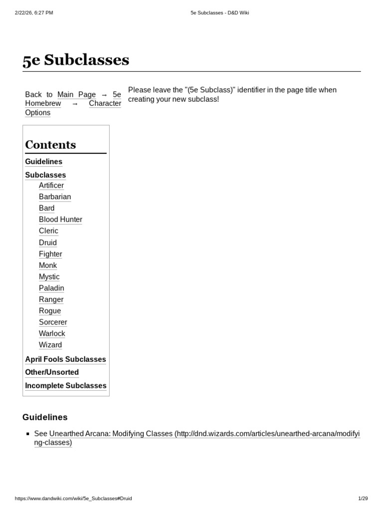 5e Subclasses - D&D Wiki | PDF