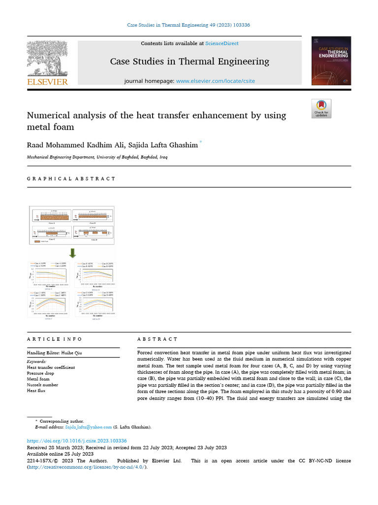 12 Numerical Analysis of The Heat Transfer Enhancement by Using | PDF ...