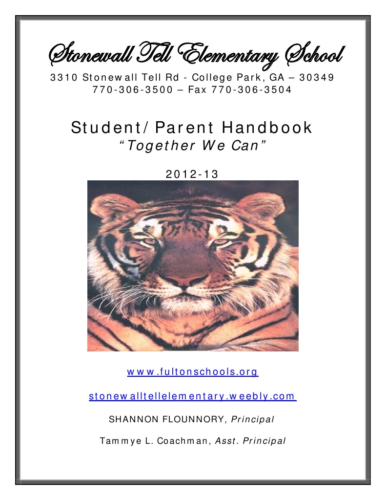 Stonewall Tell Elementary School Student/Parent Handbook PDF