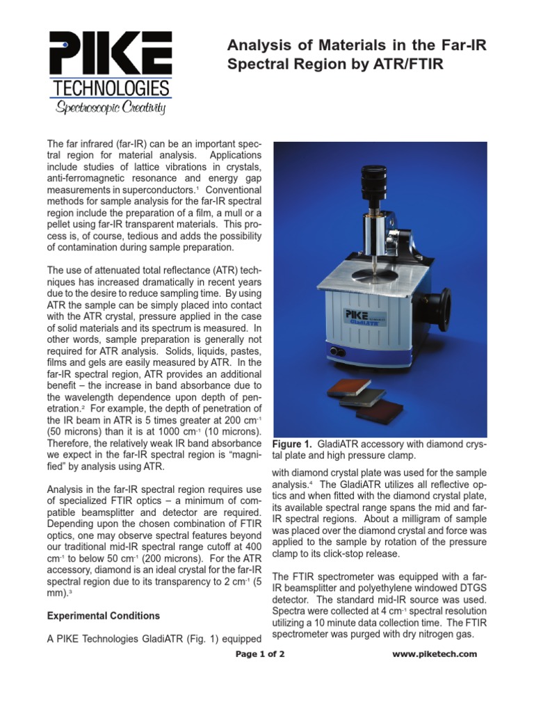 Far-IR Analysis Using ATR/FTIR Techniques | PDF | Fourier Transform ...