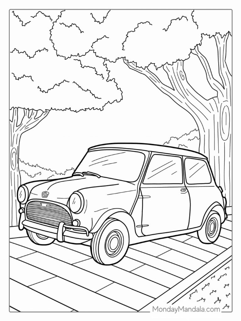 Mini Cooper Car Coloring Sheet | PDF