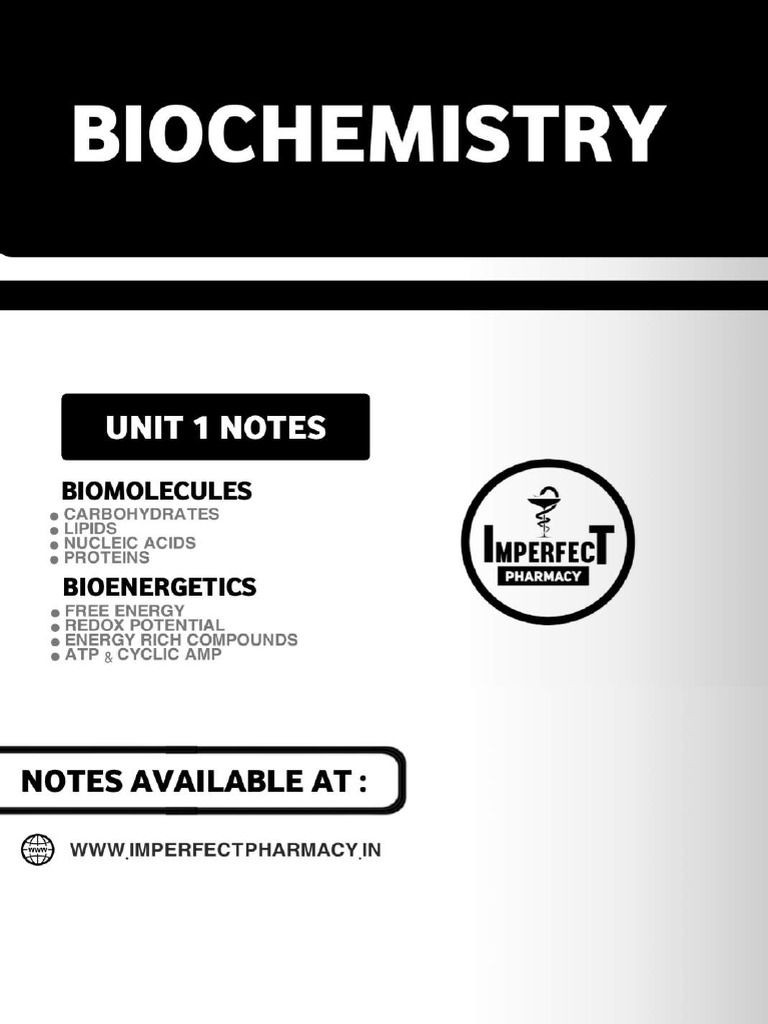UNIT 1 Biochemistry Imperfect Pharmacy Compressed | PDF