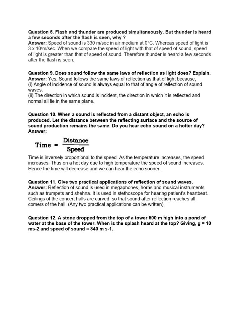 Chapter 12 Sound NCERT Que-Ans | PDF | Ultrasound | Sound
