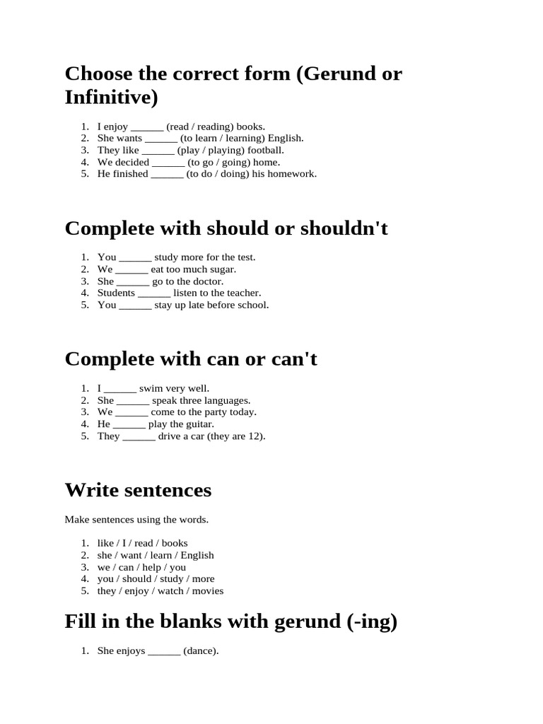 Choose The Correct Form | PDF